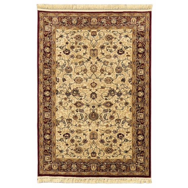 ΧΑΛΙ KLASSIK 1536A CREAM-CHERRY ΜΕ ΚΡΟΣΣΙ - 200X290  NewPlan